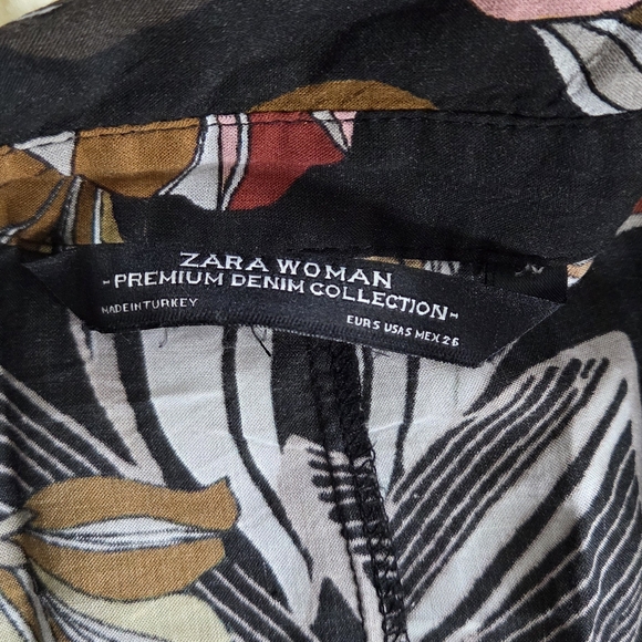 Zara Black Maxi Dress with Pink, Brown & Cream Floral Print - Picture 2 of 6